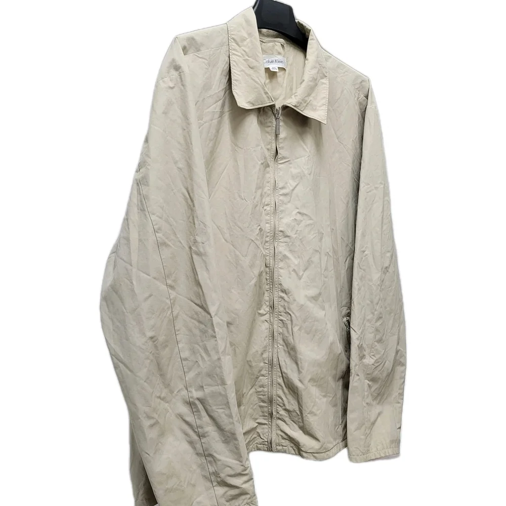 Calvin Klein Men's Beige Full-Zip Collared Long-Sleeves Jacket Size XXL
